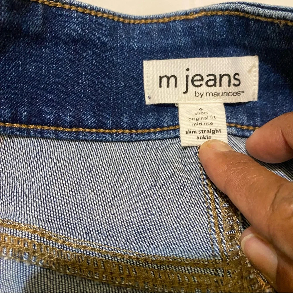 Maurices Dark Blue Slim Straight Leg Ankle Jeans